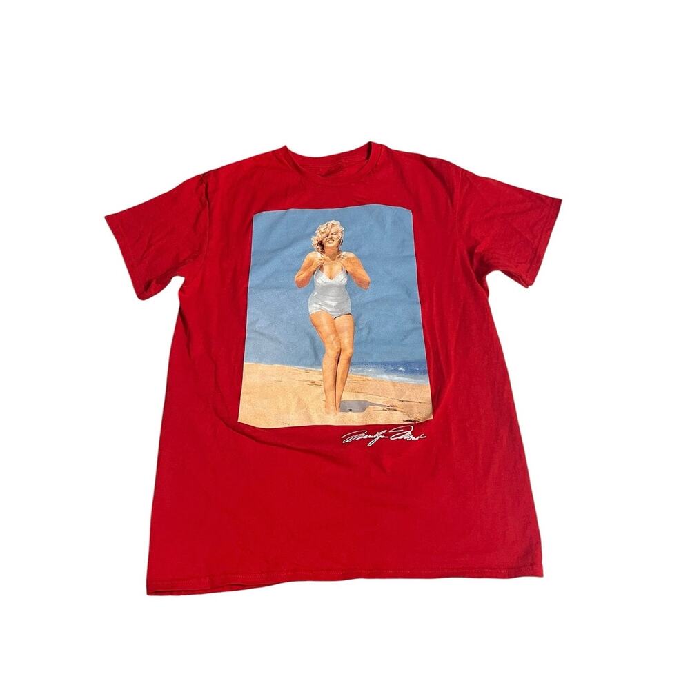 Marilyn Monroe Retro Pinup Beach Bathing Suit Graphic Short Sleeve T-Shirt Sz M